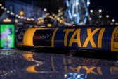A stock taxi sign