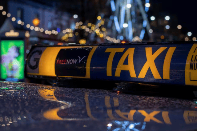 A stock taxi sign