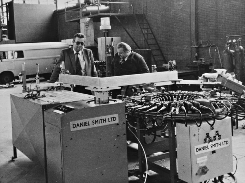 A new machine from Daniel Smith of Wolverhampton was helping to automate cycle production in September 1984. The specialist equipment could punch all the spoke holes in a cycle wheel rim from the outside, helping to speed up the automatic spoke tightening and wheel-truing process. Two export orders had already been secured for the machines, while the company was also investigating the use of robotics to load and unload the wheel rims. Do you remember Daniel Smith or its Wolverhampton works? Did you see automation and robotics beginning to change local factories during the 1980s?