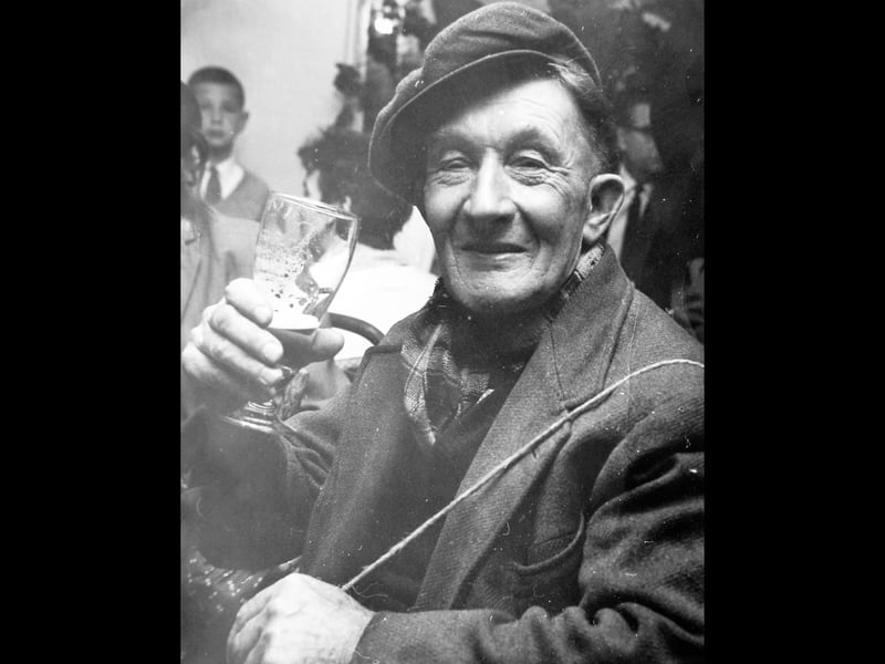 Smiling for the camera with a raised glass, Mr W Hudson enjoys the festivities at the Allied Ironfounders works social club in 1967. Dressed up for the club's popular tramps supper, his jaunty cap and warm expression capture the wonderful sense of camaraderie that defined Shropshire's industrial social scene. It offers a delightful snapshot of community events and local spirit from decades past. Do you remember attending the works socials or tramps suppers at Allied Ironfounders?