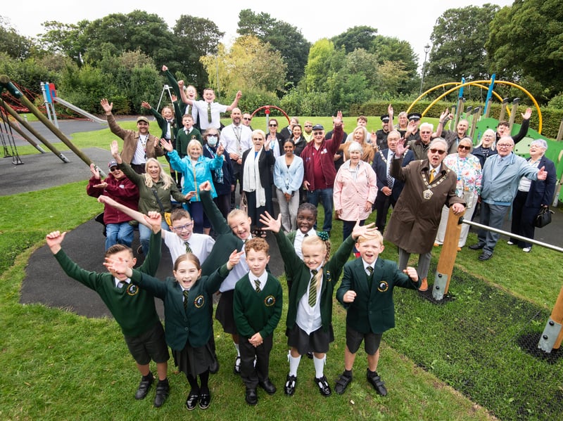 Opening of new play equipment in Memorial Park