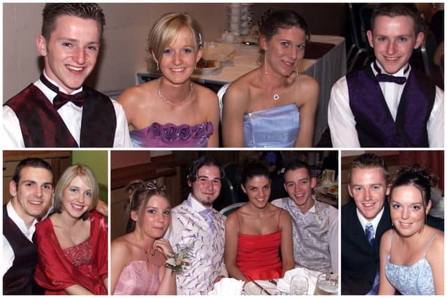 Some of the couples at the St Fergal's College, Rathdowney, Debs Ball held in The Tullamore Court Hotel in September 2003.