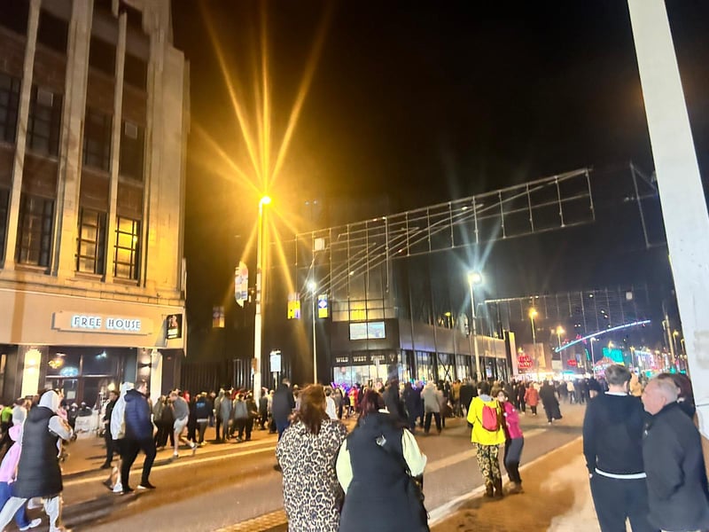 People walking the lights post-Illuminations Switch-On