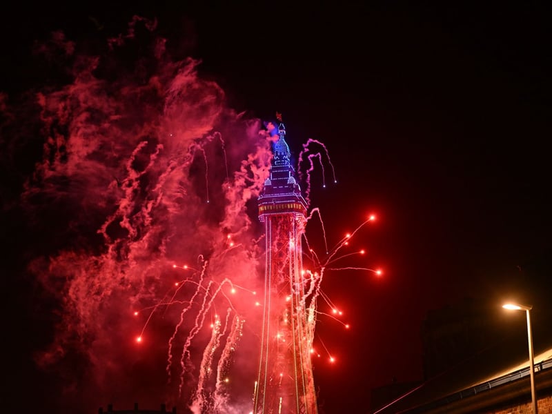 Blackpool Tower fireworks to celebrate the Illuminations switch-on