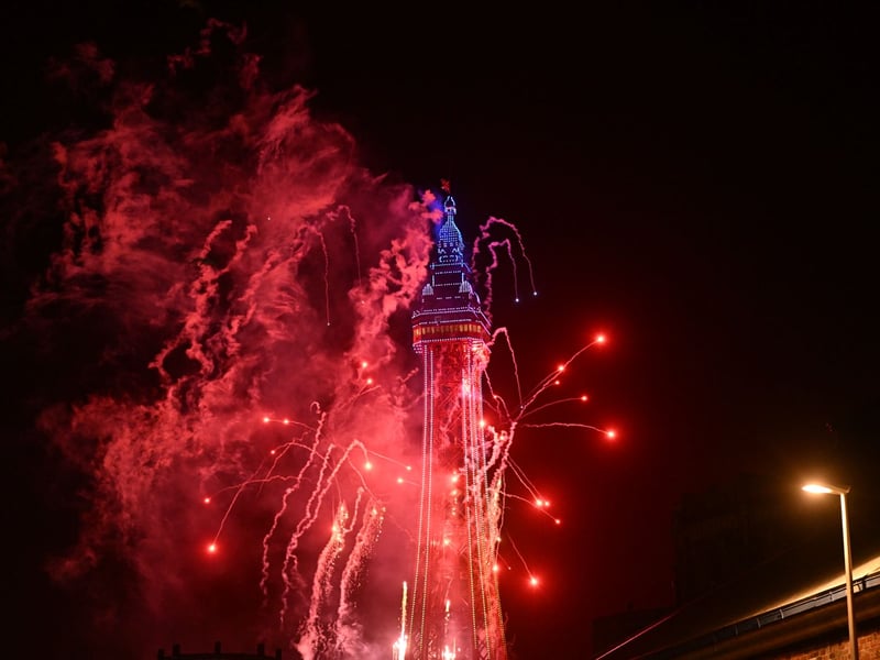 Blackpool Tower fireworks to celebrate the Illuminations switch-on