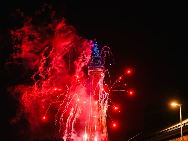 Blackpool Tower fireworks to celebrate the Illuminations switch-on
