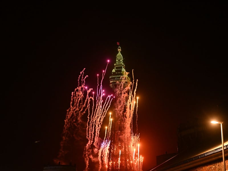 Blackpool Tower fireworks to celebrate the Illuminations switch-on