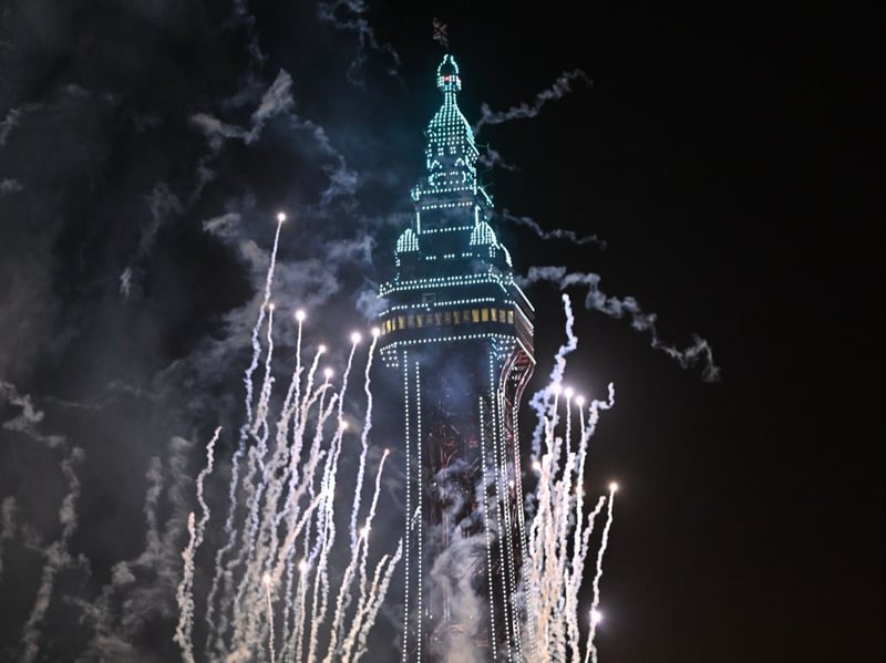 Blackpool Tower fireworks to celebrate the Illuminations switch-on
