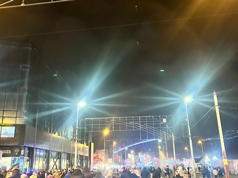 People walking the lights after the Illuminations switch-on