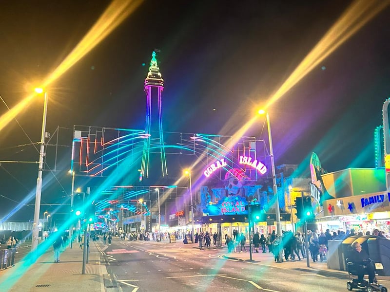 People walking the lights post-Illuminations Switch-On