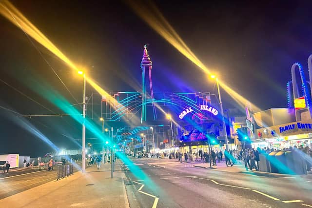 People walking the lights post-Illuminations Switch-On