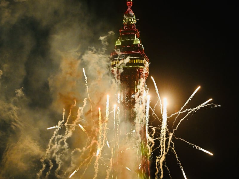 Blackpool Tower fireworks to celebrate the Illuminations switch-on