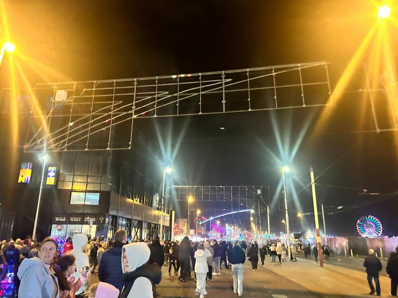 People walking the lights after the Illuminations switch-on
