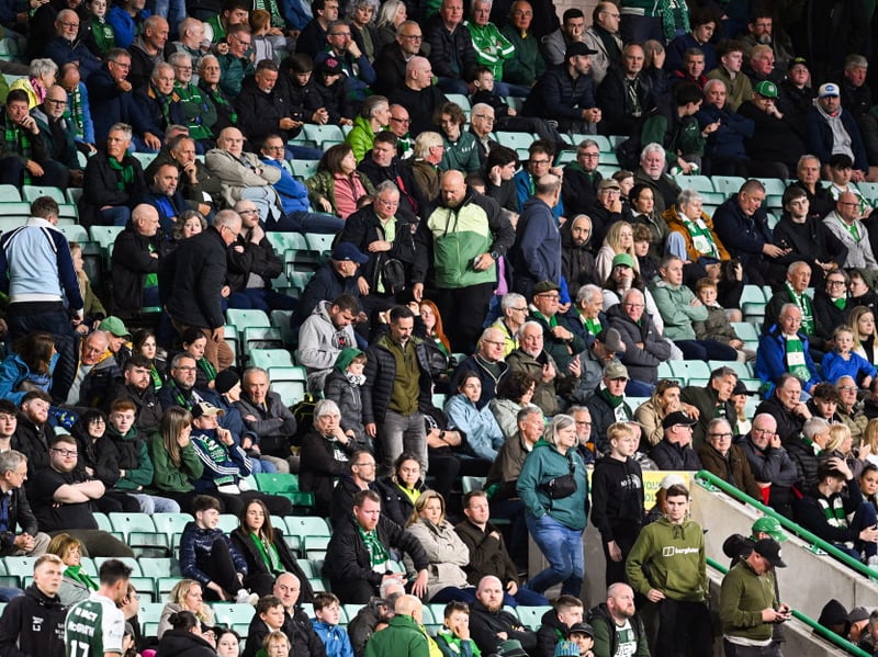 Hibernian fans head for the exits 