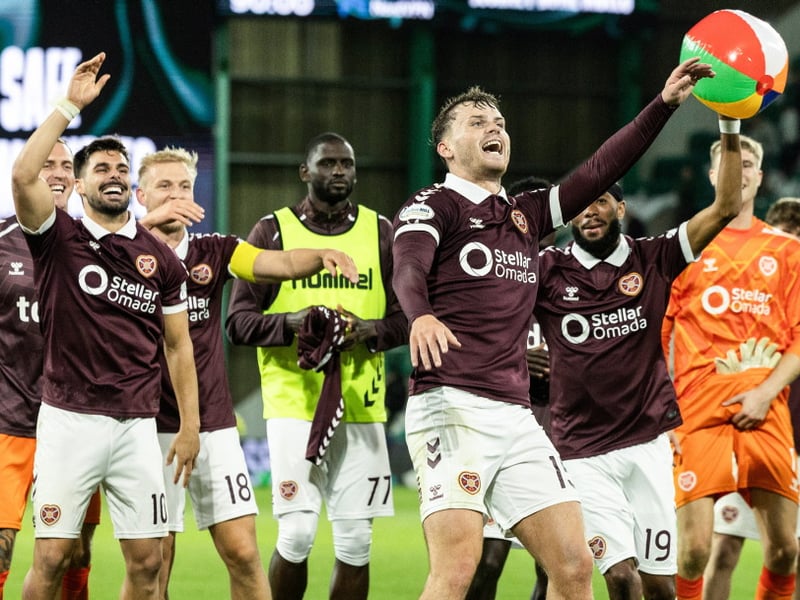 Hearts' Josh McPake celebrates at full time