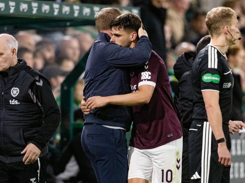  Hearts' Claudio Braga (R) and Head Coach Wouter Vrancken 