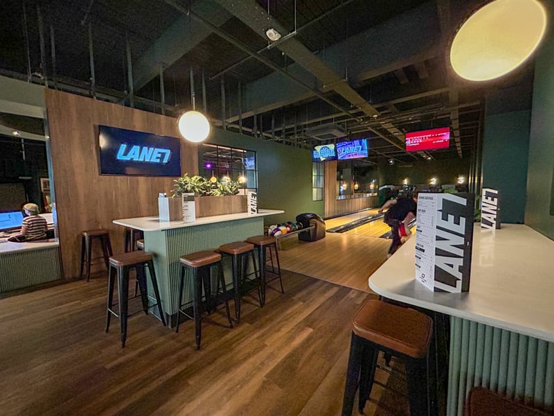 Lane7 has opened for business in Meadowhall. Here's the bar area.