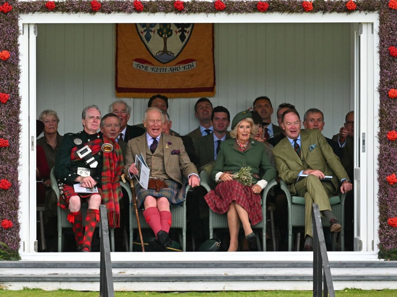 The King and Queen look on with other special guests  at the annual event which has a long connection with the royals