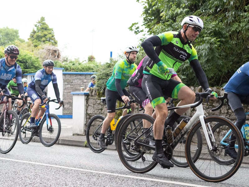 Cyclists setting off on the Pedal the Peaks Pat Colgan Challenge.