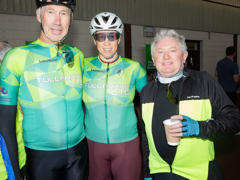 Michael Quinlan, Fran Meehan and Luke Carberry at the Pedal the Peaks Pat Colgan Challenge. 