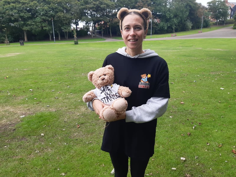 Joanna Taylor with her Save Our Stanley's teddy.