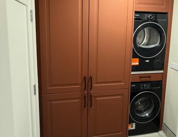 The utility area.