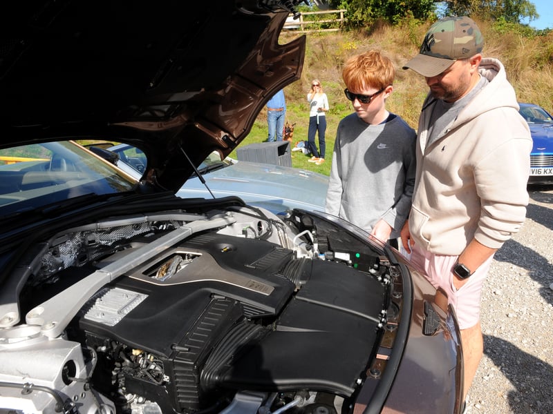 Craig and Seth Bowstead of Farsley have a look under the bonnet of a DBXS.