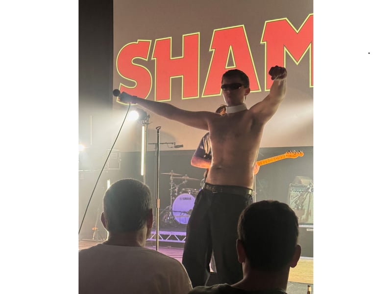 Shame frontman Charlie Steen salutes the end of another successful Psych Fest.