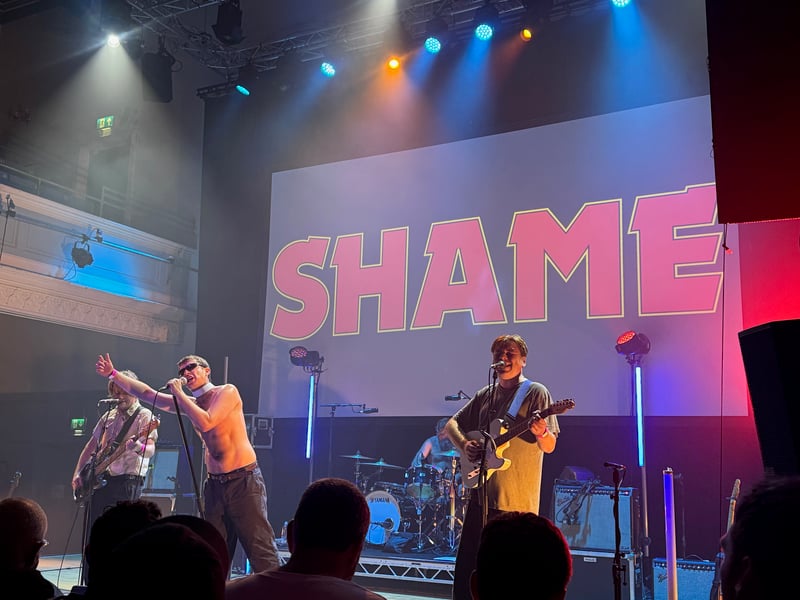 London post-punk band Shame closed out proceedings at the Queen's Hall.