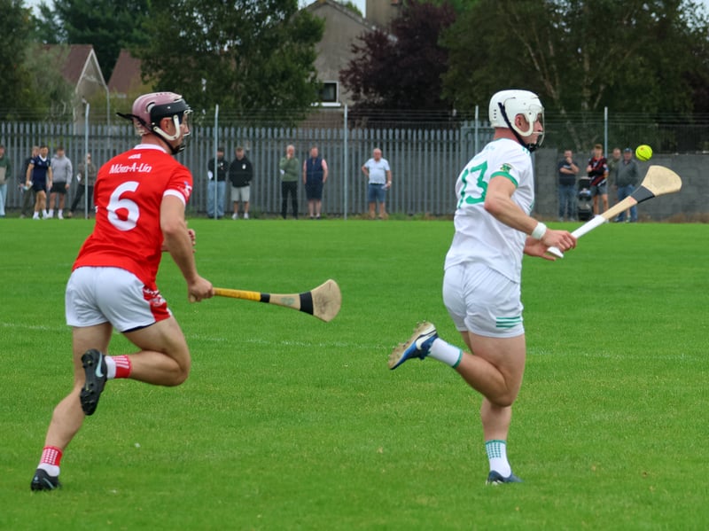 Ballybrown's Mikey Gavin in action against Monaleen's Lorcan Lyons