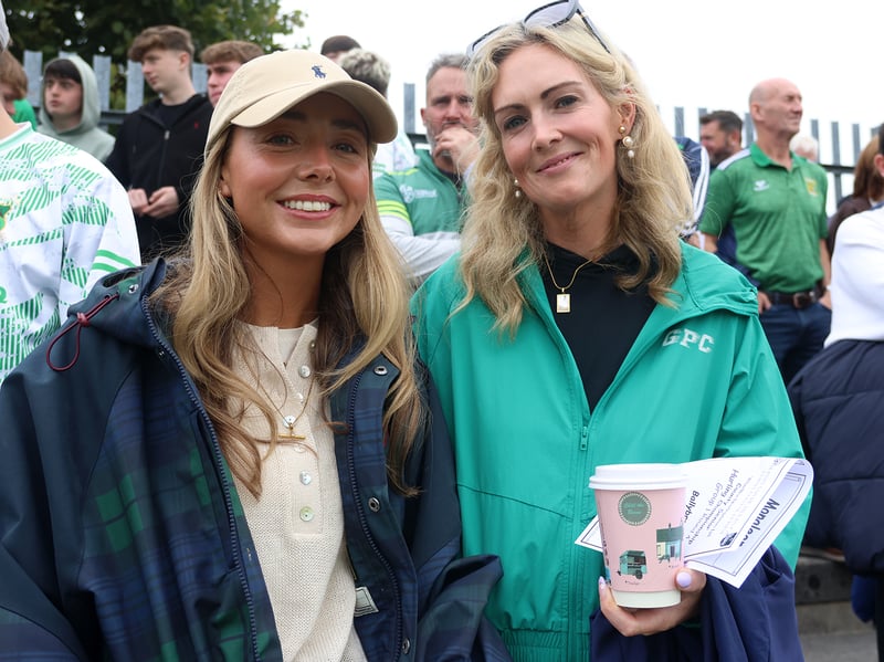 Clara O'Neill and Orla Prendergast watching Ballybrown v Monaleen