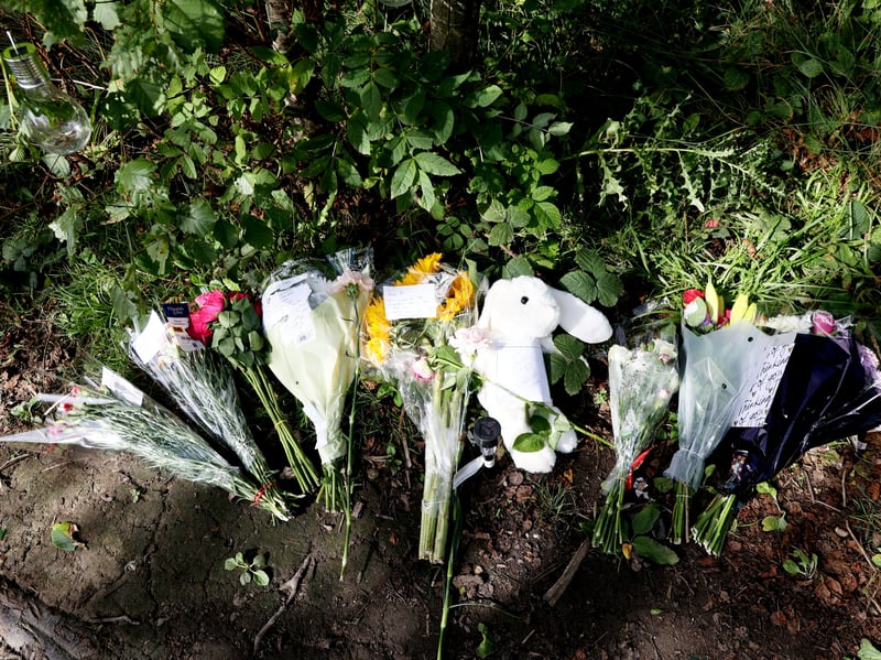 Tributes left in woodland at the Wyrley and Essington nature reserve