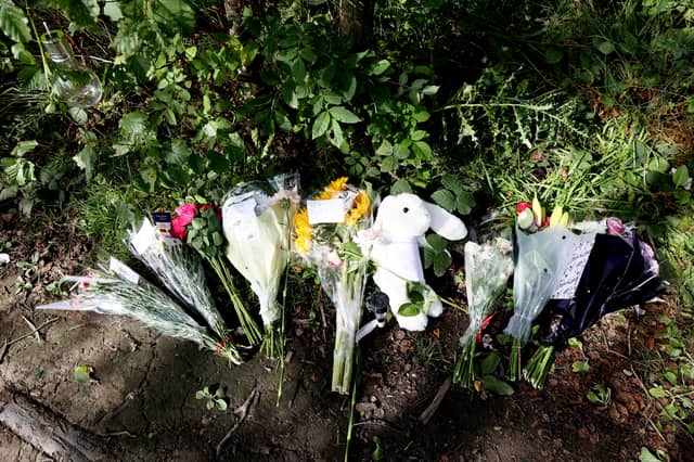 Tributes left in woodland at the Wyrley and Essington nature reserve