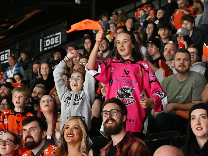 Sheffield Steelers fans  at the Utilita Arena all dressed up for the match against Manchester Storm