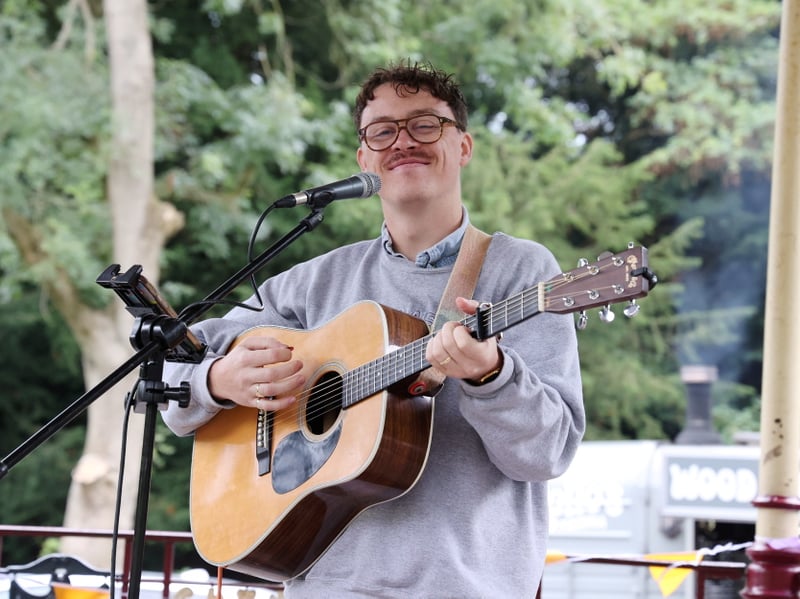John Gatenby on his guitar.