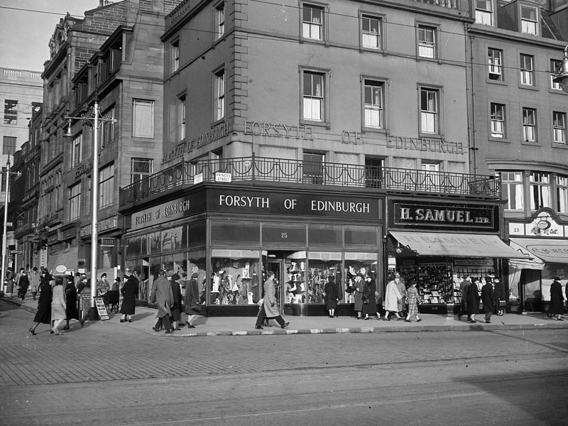 The Forsyth of Edinburgh Department Store at the corner of Princes Street and South St Andrew Street in November 1939.