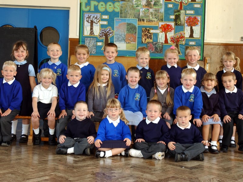 Mrs Finnon's reception class is pictured in a great photo at Simonside Primary School 21 years ago.