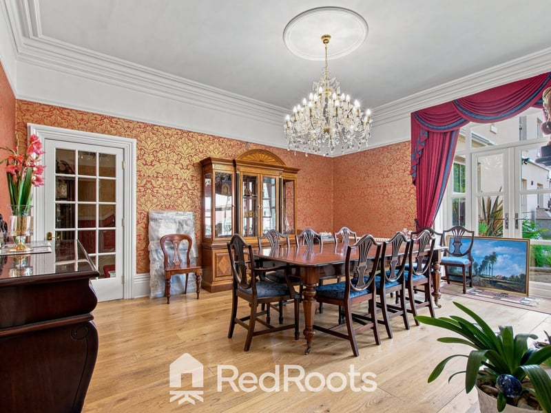 A large dining room.