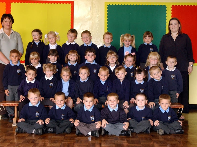 Over to St Mary's RC Primary School where all these children looked smart in their uniforms as they posed for this Shields Gazette photo.