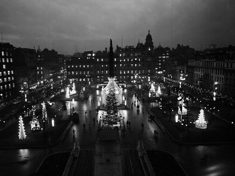 The George Square Christmas decorations in December 1964.
