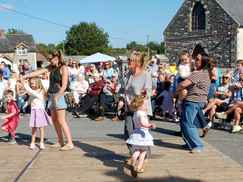 Reviving the tradition of dancing at the crossroads are parents and children from Roscrea and Knock. Photo: PJ Wright