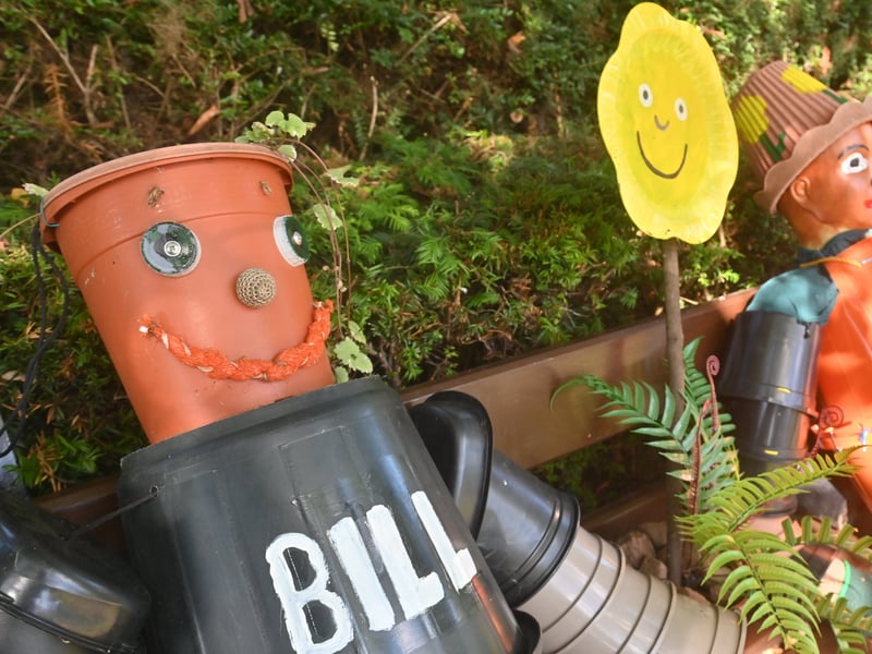Bill & Ben in the Millennium Garden at St Andrews Church.