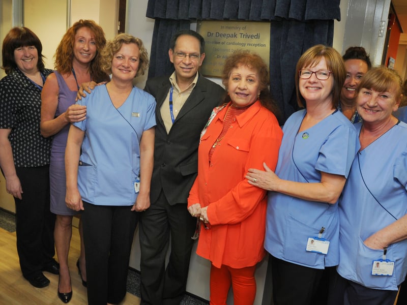 A special plaque was unveiled in the cardiology department at Leigh Infirmary in memory of Dr Deepak Trivedi, who worked as a doctor in Leigh for 39 years