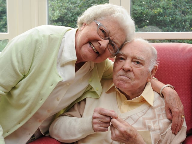 Wigan-born footballer John Simm (also known as Johnny) was guest of honour at his former club Bolton Wanderers. He's pictured with wife Betty at Dean Wood Manor residential home, Orrell