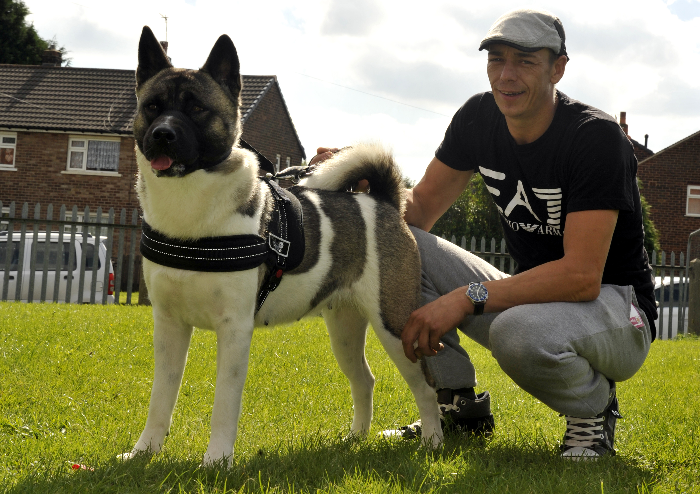 Anthony Turner, from Leigh, with Jess at a dog show in aid of Wigan and Leigh Hospice