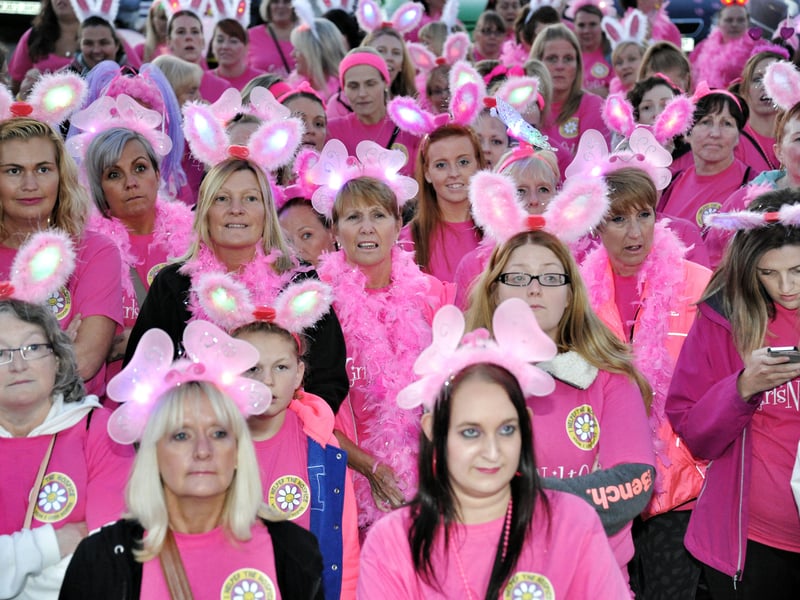 Warming up for the Girls' Night Out sponsored walk in aid of Wigan and Leigh Hospice