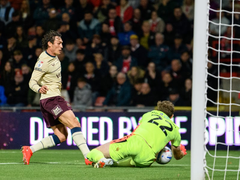 Blazed high and wide with a good early chance after beating the offside tramp. Build up to Wrexham’s equaliser came down his side.