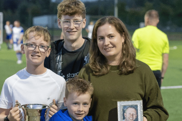 Marian Hastings and her and James' three boys, Eoin, Ben and Joey.