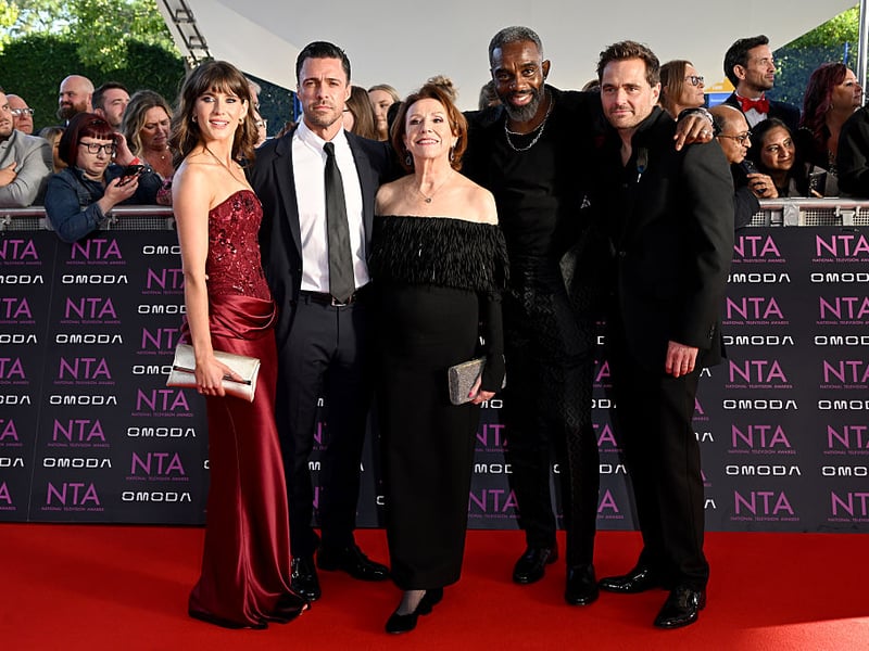 'Casualty' stars Anna Chell, Olly Rix, Melanie Hill, Charles Venn and Michael Stevenson on the red carpet.