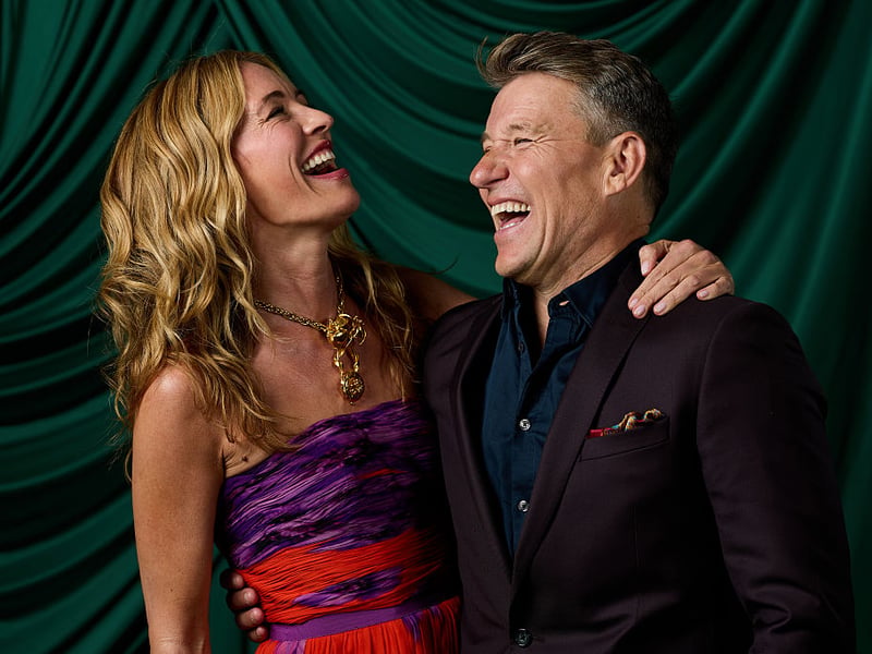 Cat Deeley and Ben Shephard pose for a picture at the awards.